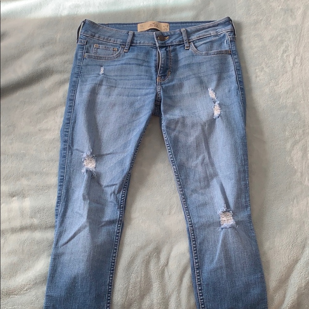 Medium wash Hollister super skinny jeans